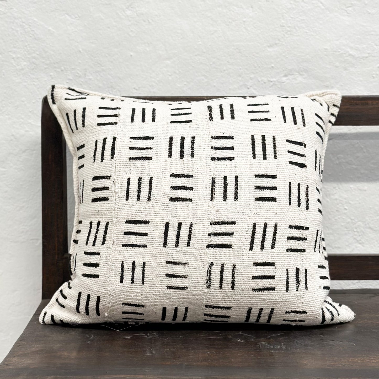 Square Bogolan Printed Mud Cloth Cushion - Mali