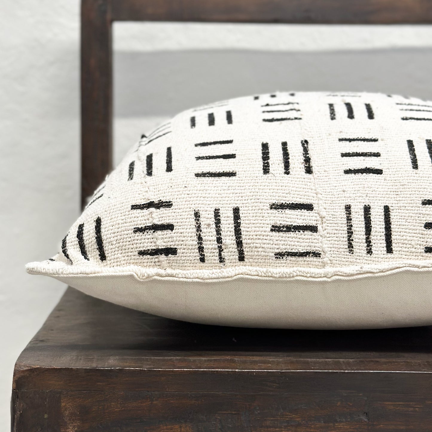 Square Bogolan Printed Mud Cloth Cushion - Mali