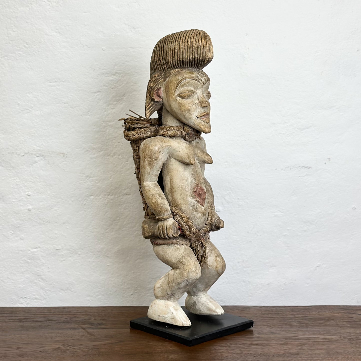 Vintage Punu Figure with Basket - Cameroon