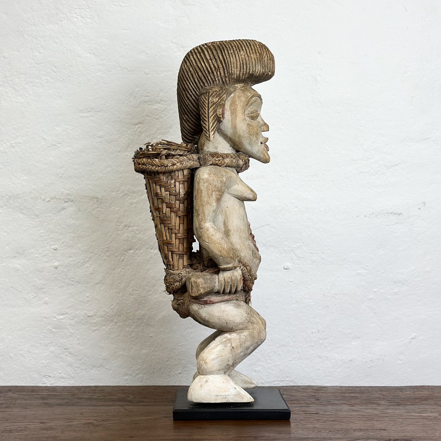 Vintage Punu Figure with Basket - Cameroon