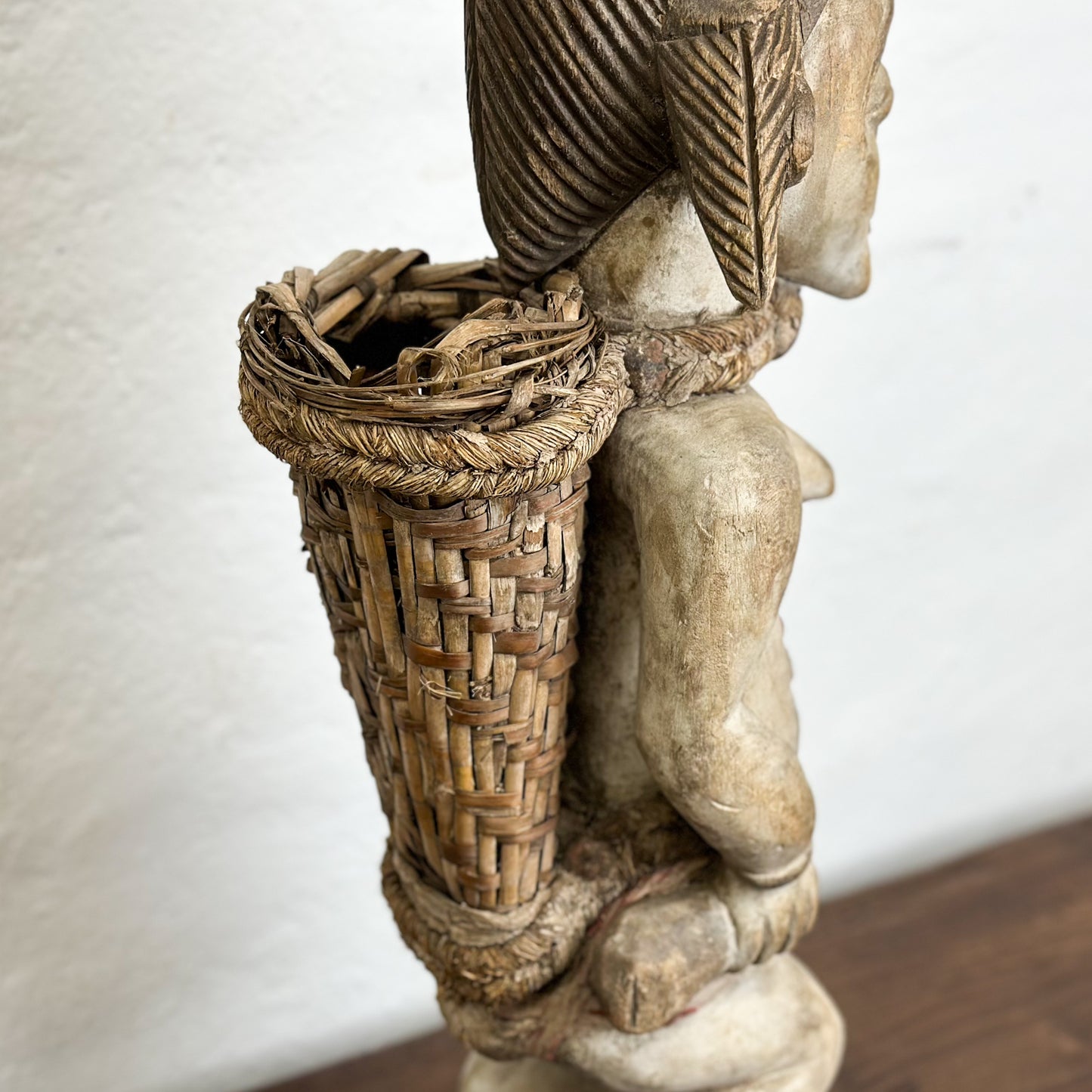 Vintage Punu Figure with Basket - Cameroon