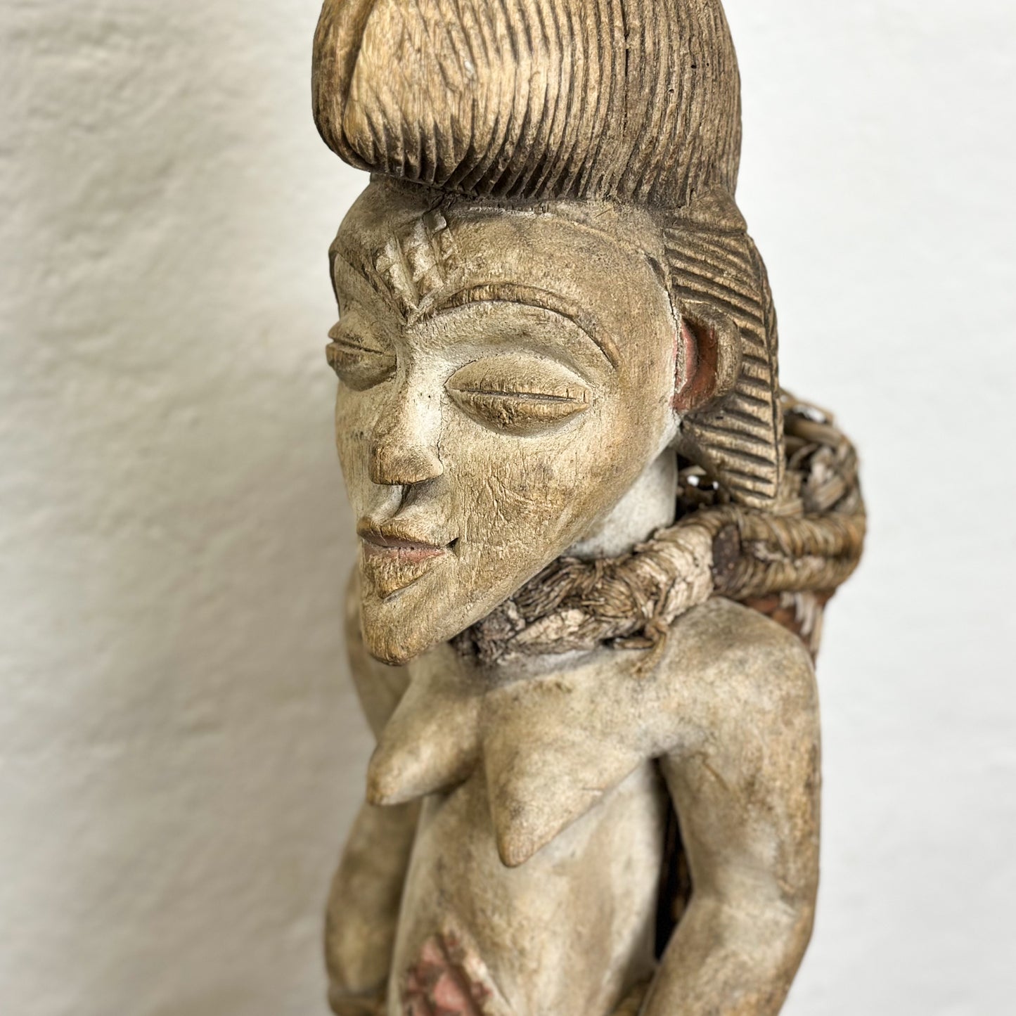 Vintage Punu Figure with Basket - Cameroon