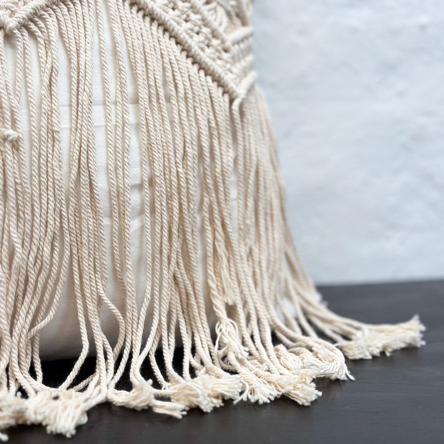 Fringe Front Macrame Cushion