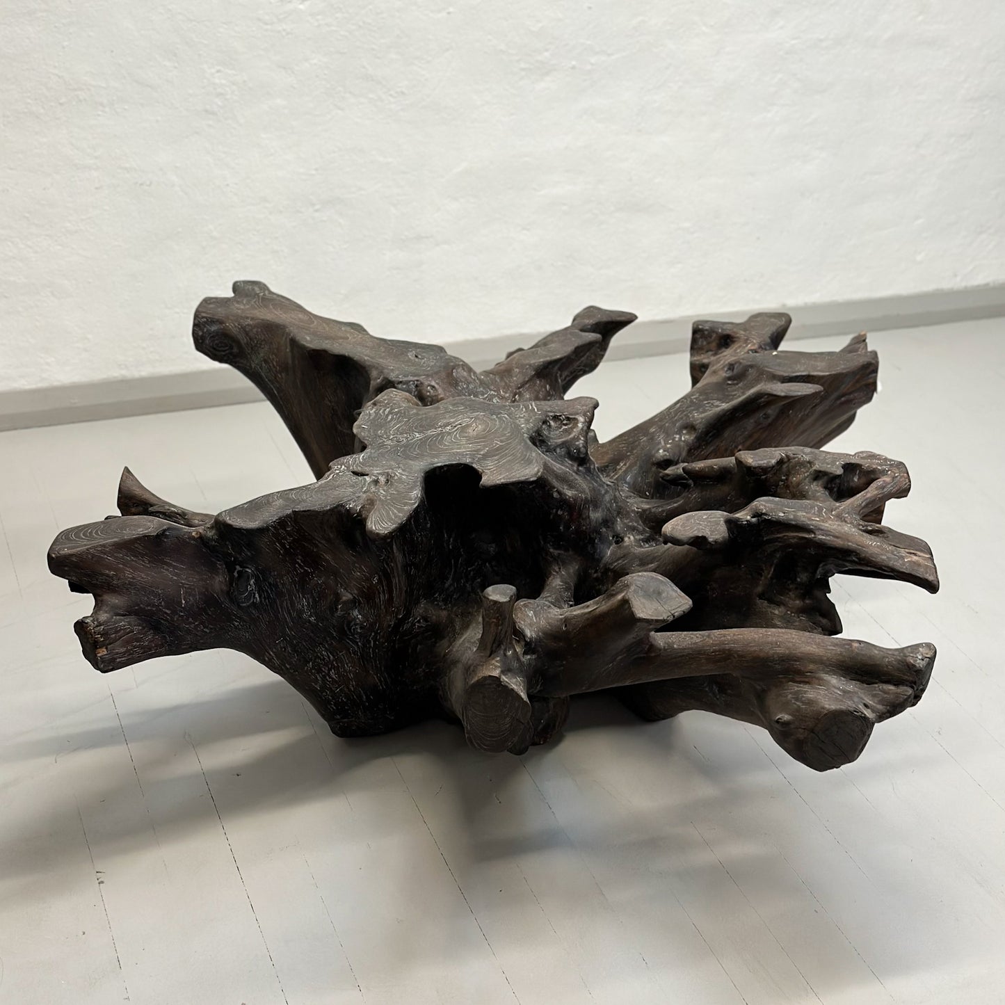 Stained Teak Root Coffee Table Base