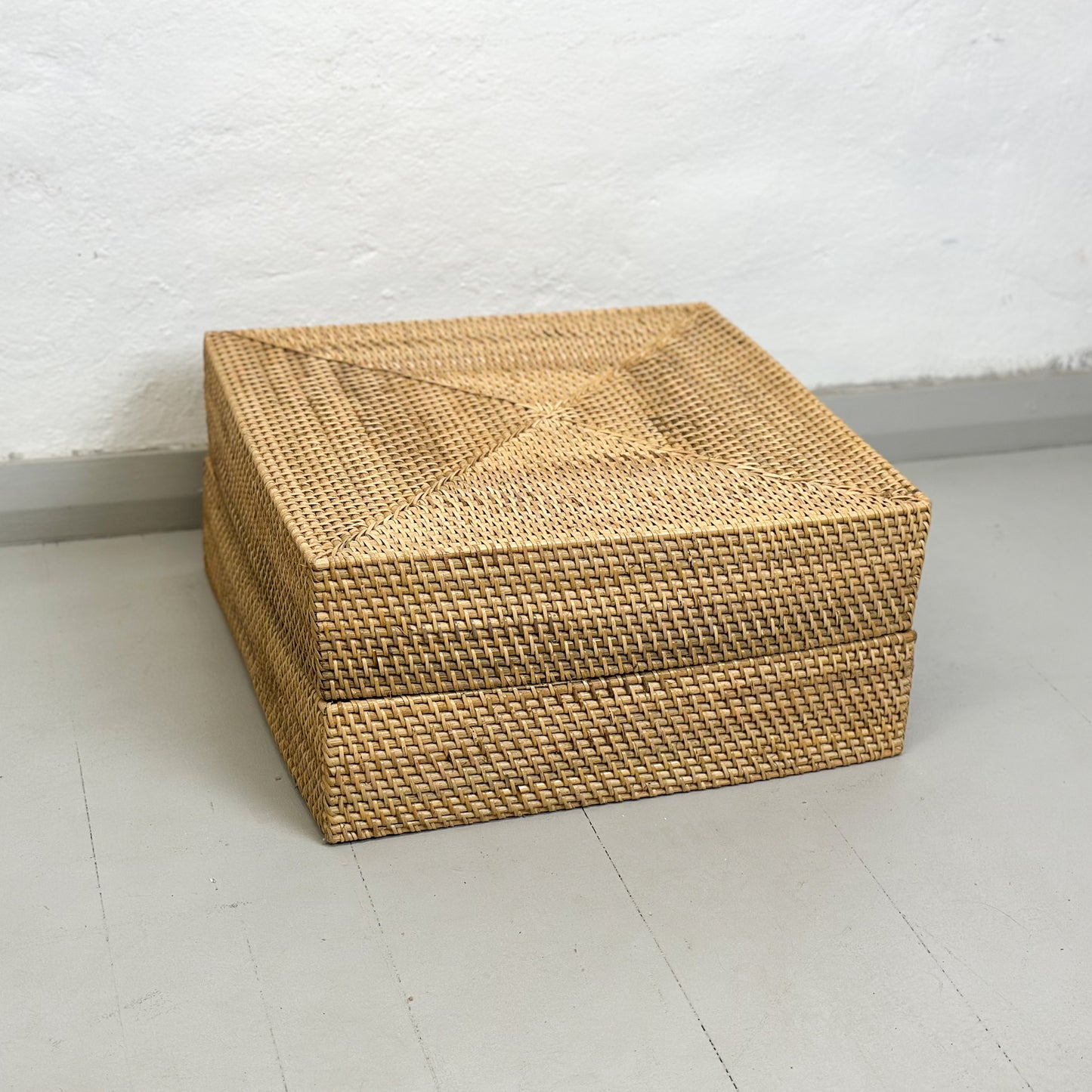 Square Rattan Storage Box with Lid