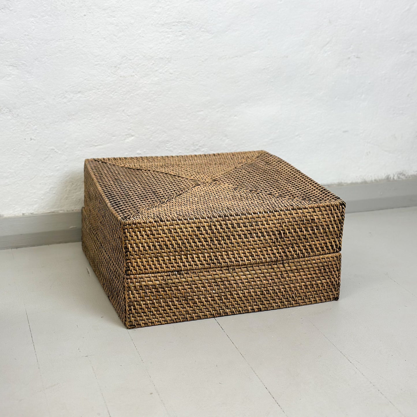 Square Rattan Storage Box with Lid