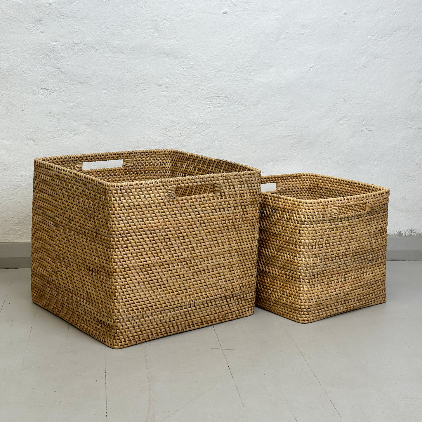 Deep Square Rattan Storage Box