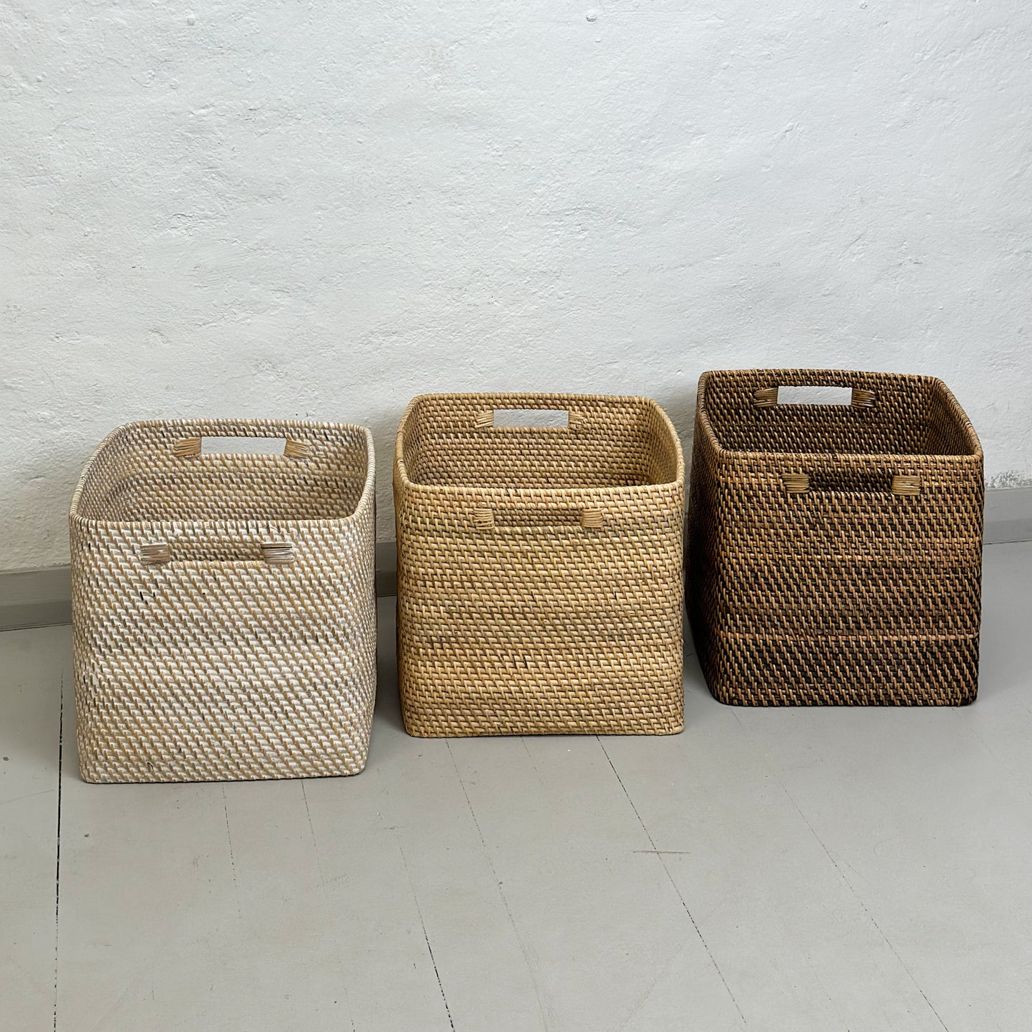 Deep Square Rattan Storage Box