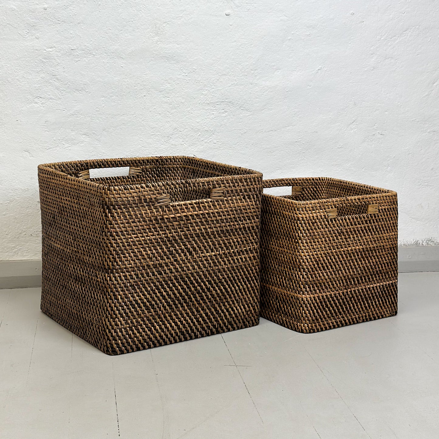 Deep Square Rattan Storage Box