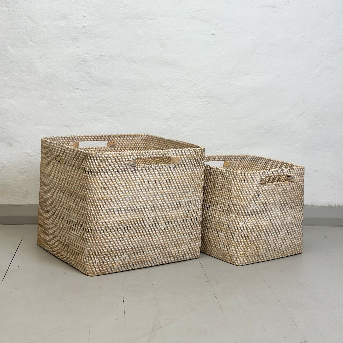 Deep Square Rattan Storage Box