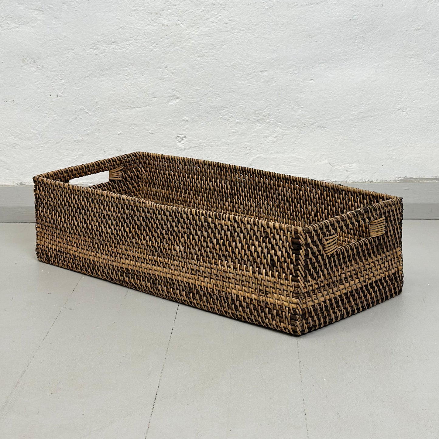 Long Rattan Box with Inset Handles