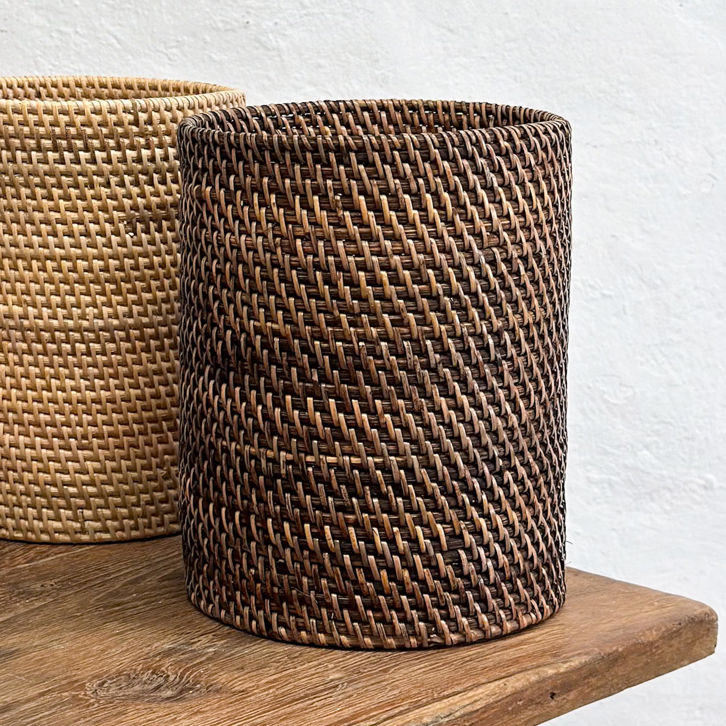 Simple Rattan Waste Paper Basket