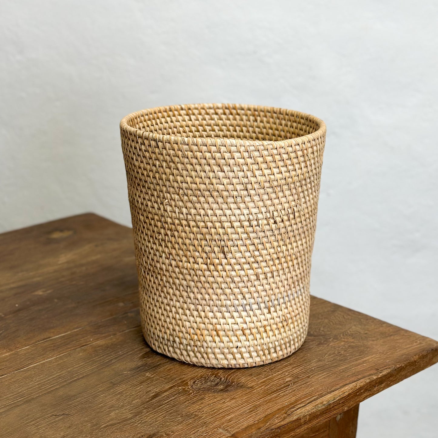 Tapered Rattan Waste Paper Basket