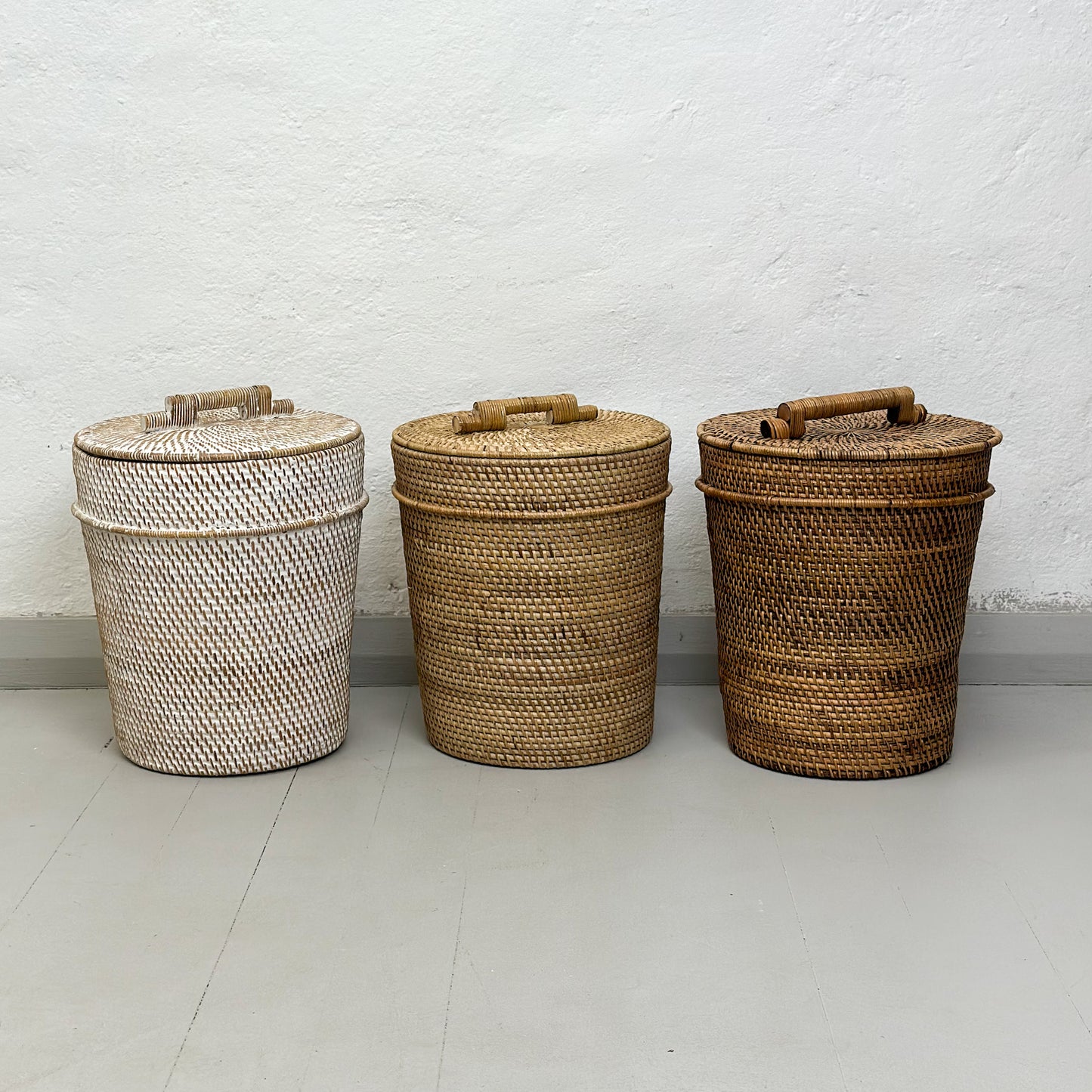 Rattan Bin with Insert & Lid