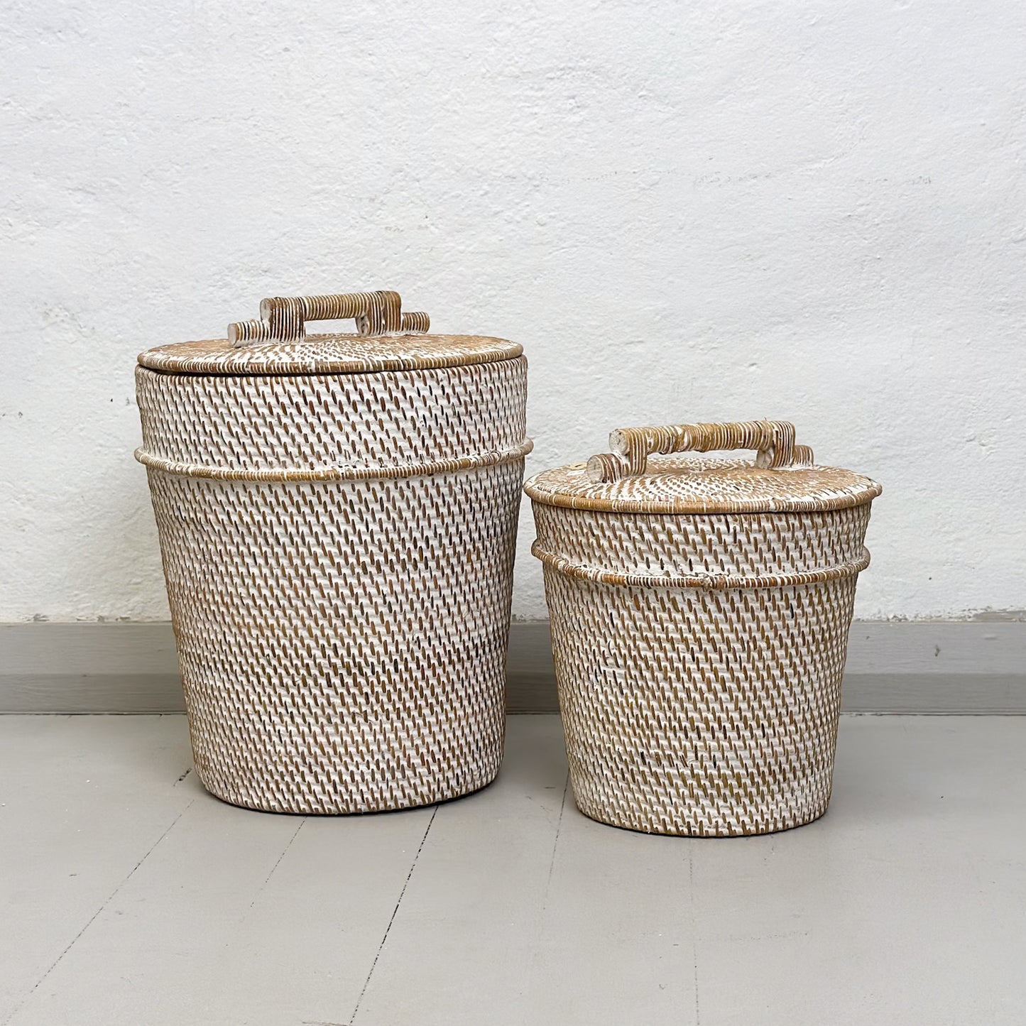 Rattan Bin with Insert & Lid