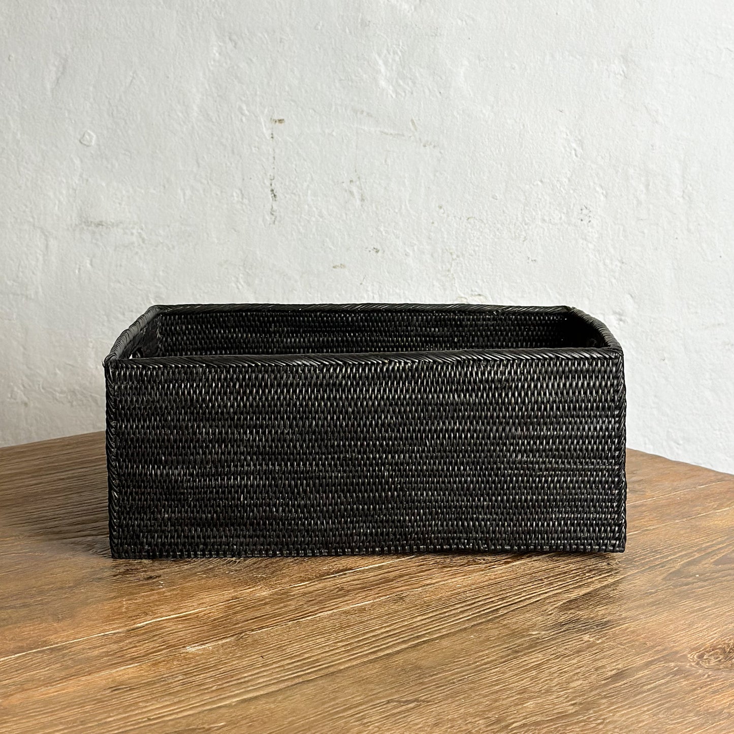 Black Atta Storage Box with Inset Handles