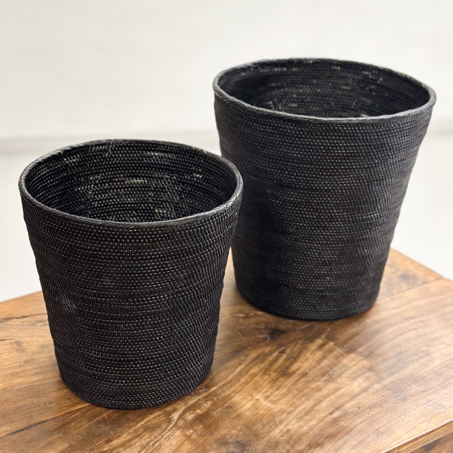 Tapered Black Atta Waste Paper Basket