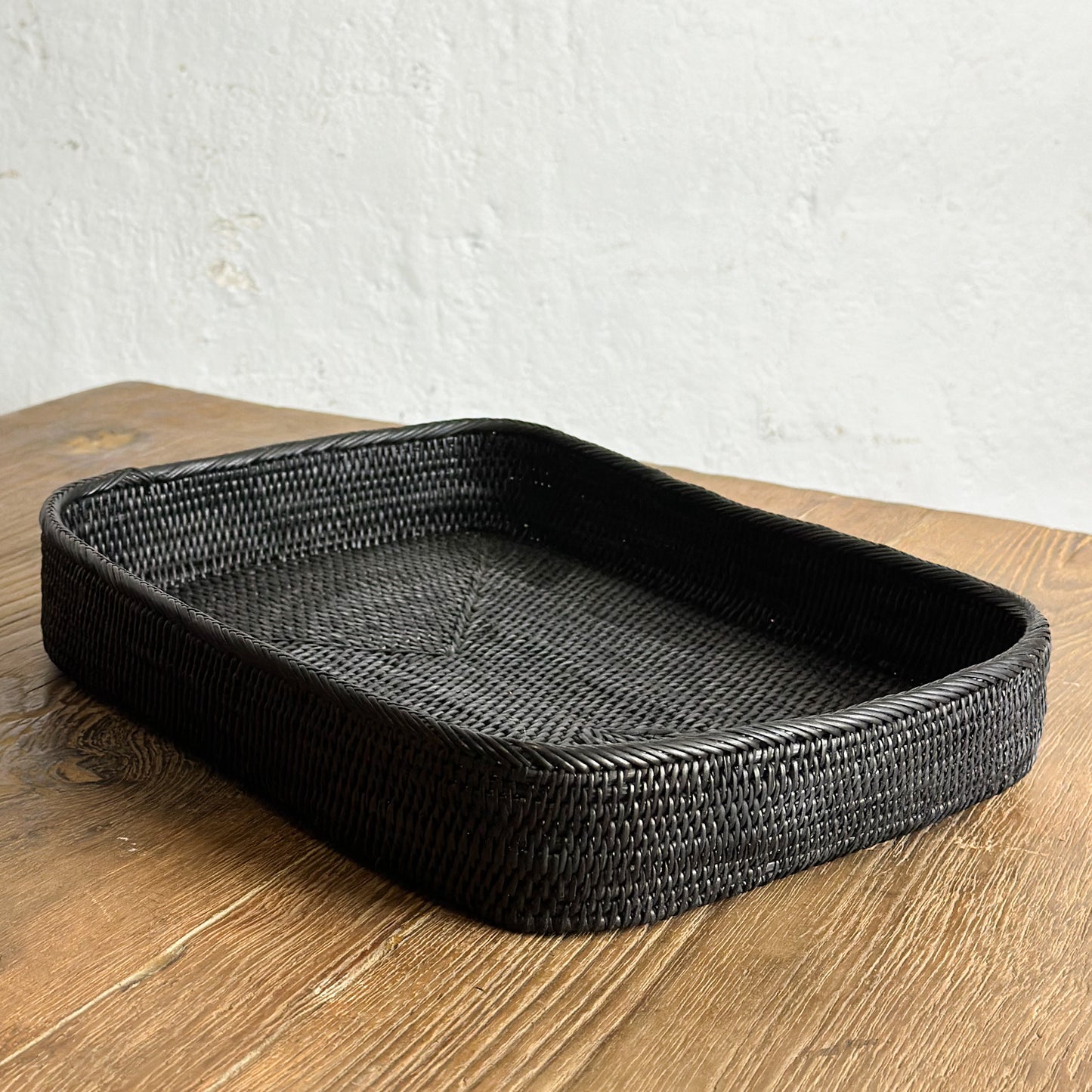 Black Atta Tray with Rounded Corners