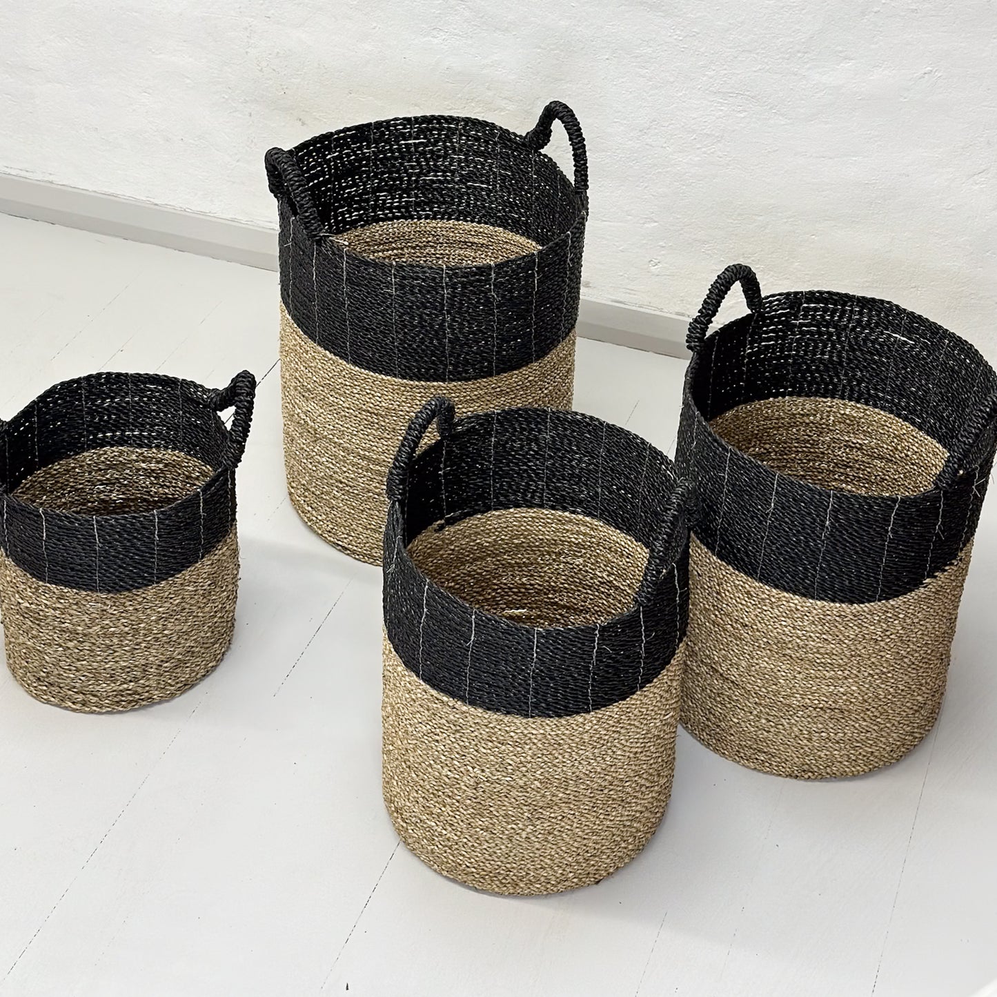 Black & Natural Sea Grass Basket