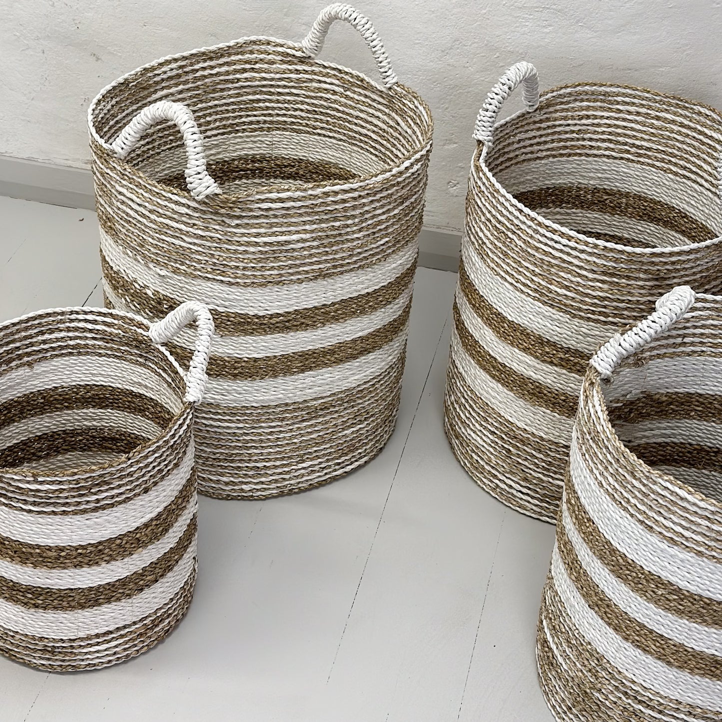 Candy Stripe Sea Grass Basket