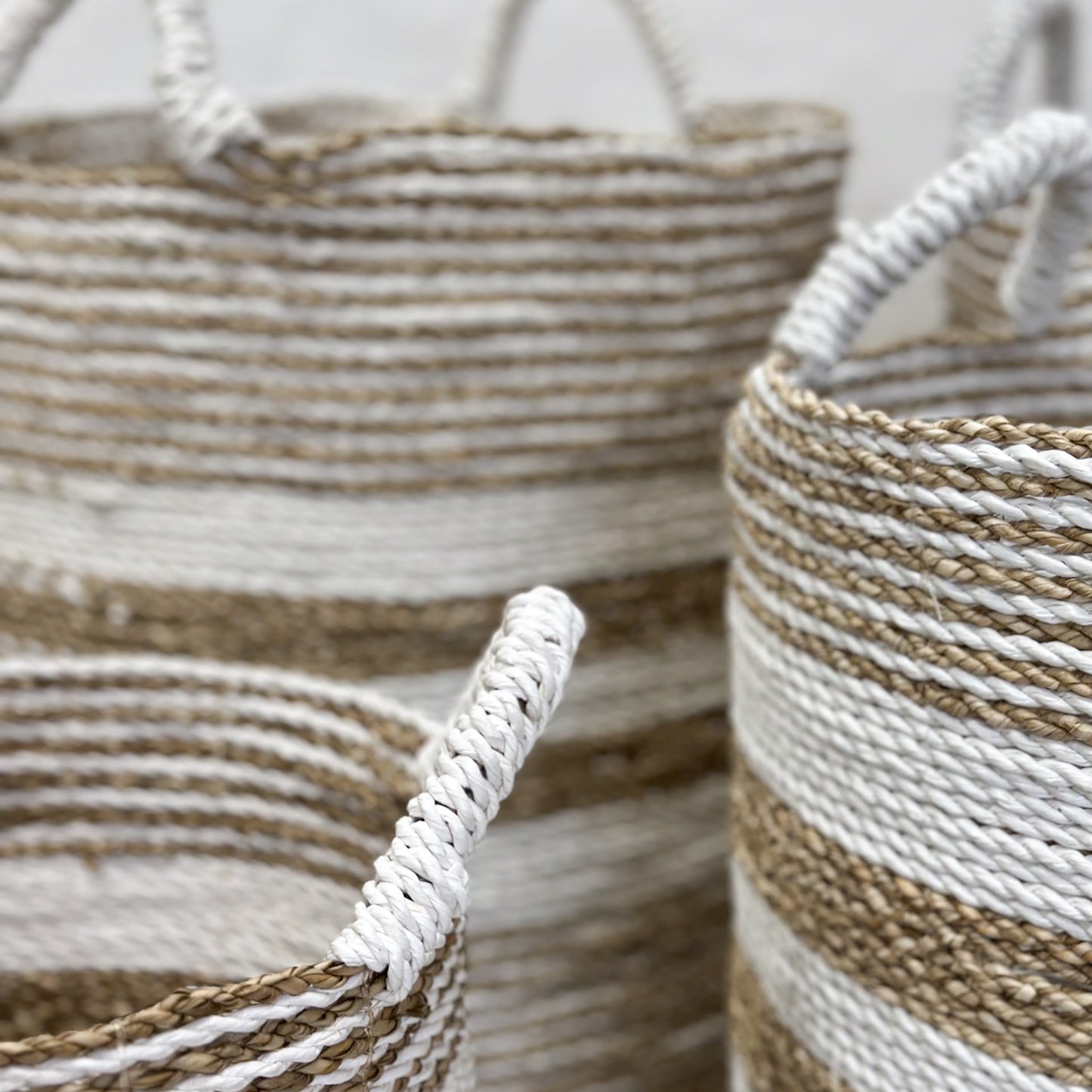 Candy Stripe Sea Grass Basket