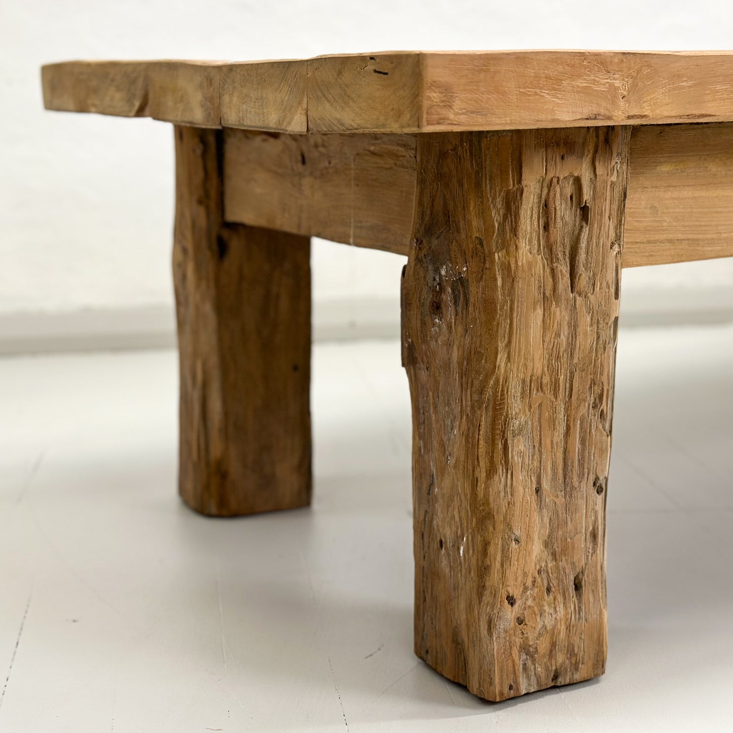 Rustic Solid Teak Coffee Table