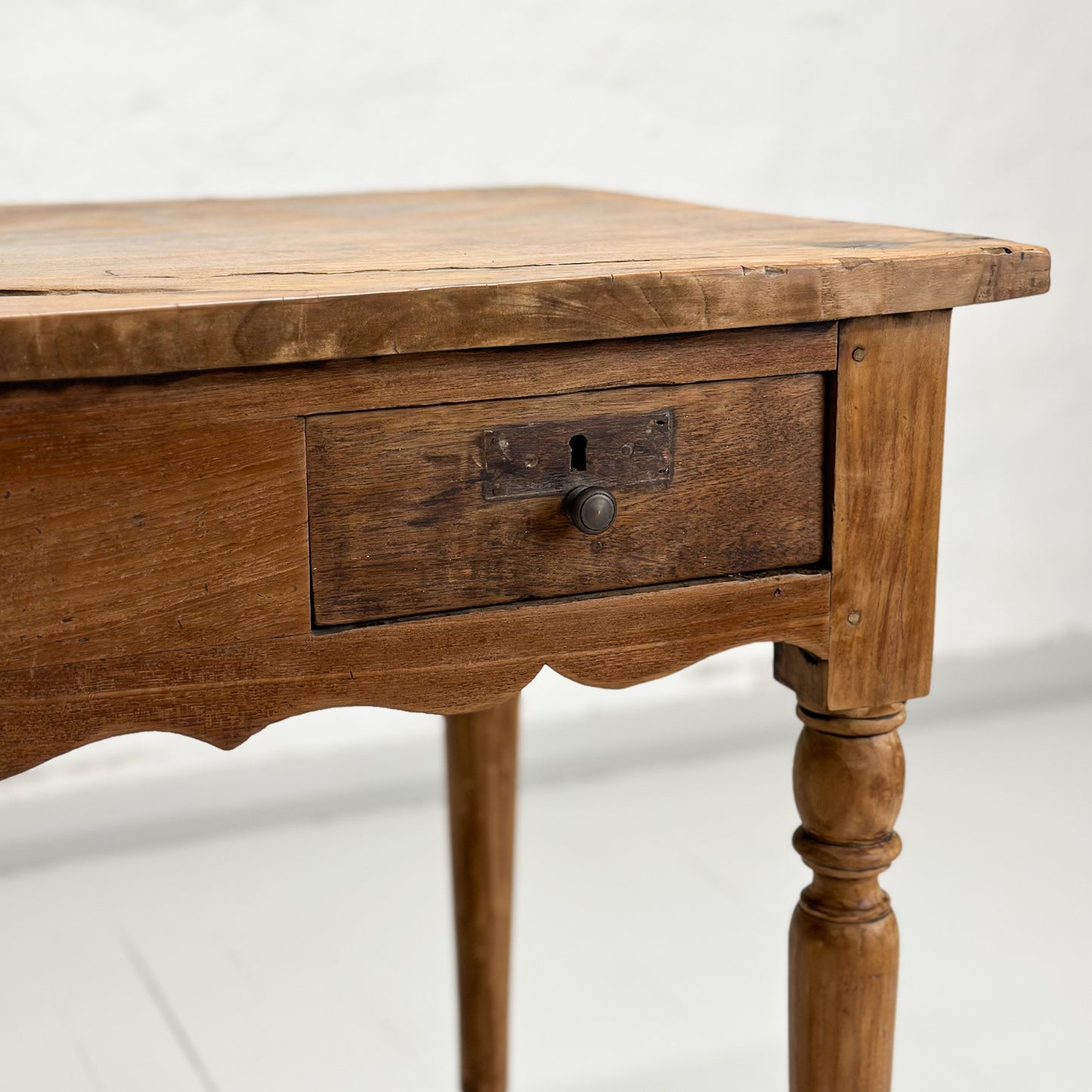 2 Drawer Table with Scalloped Apron