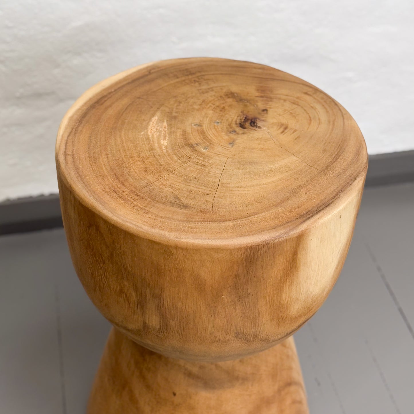 Suar Wood Drum Stool