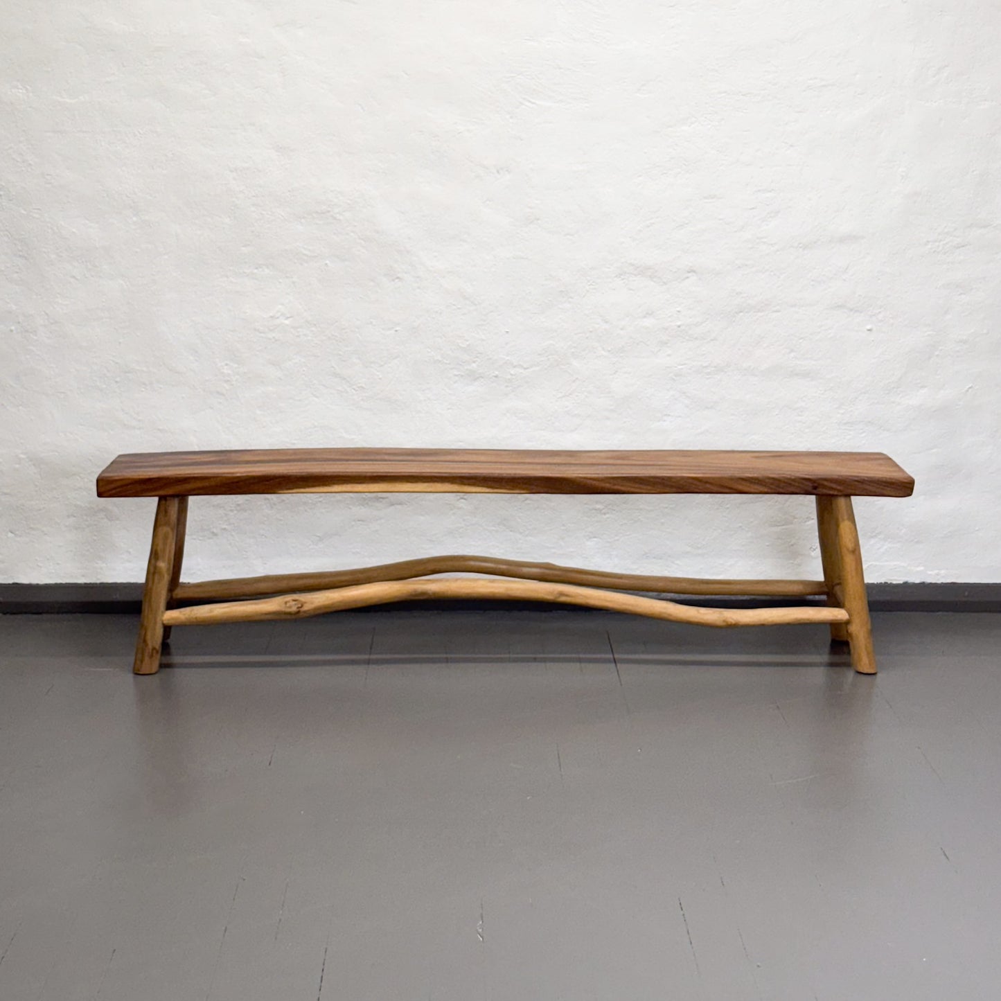 Suar Wood Bench with Branch Brace