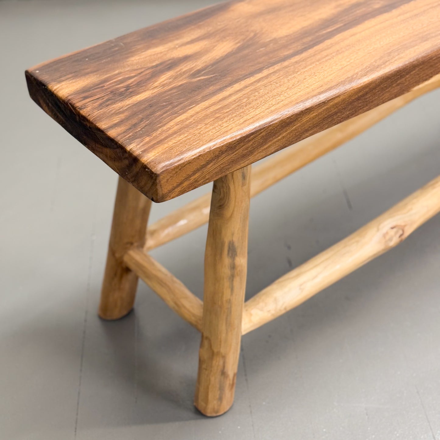 Suar Wood Bench with Branch Brace