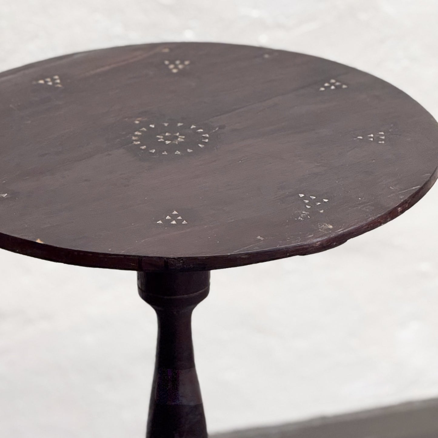 Rustic Inlaid Pedestal Table