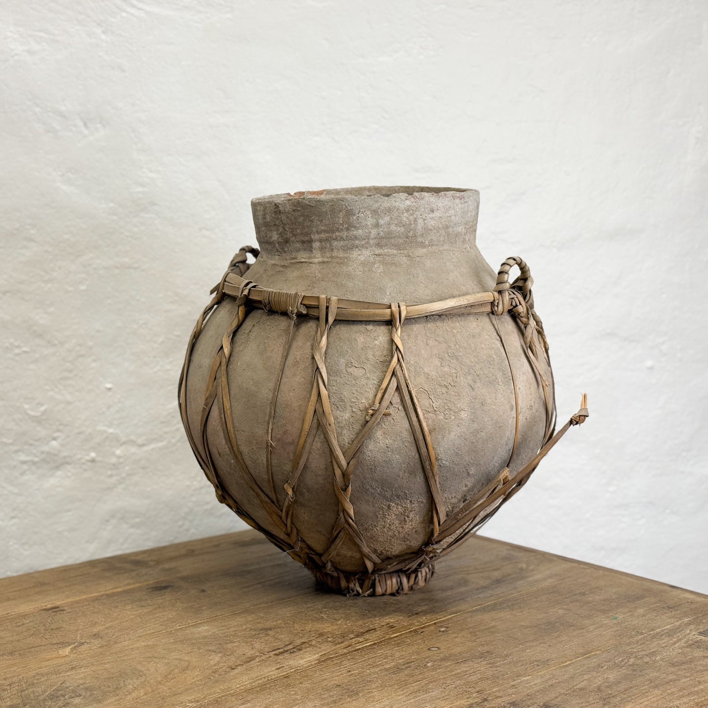 Terracotta Pot with Rattan I