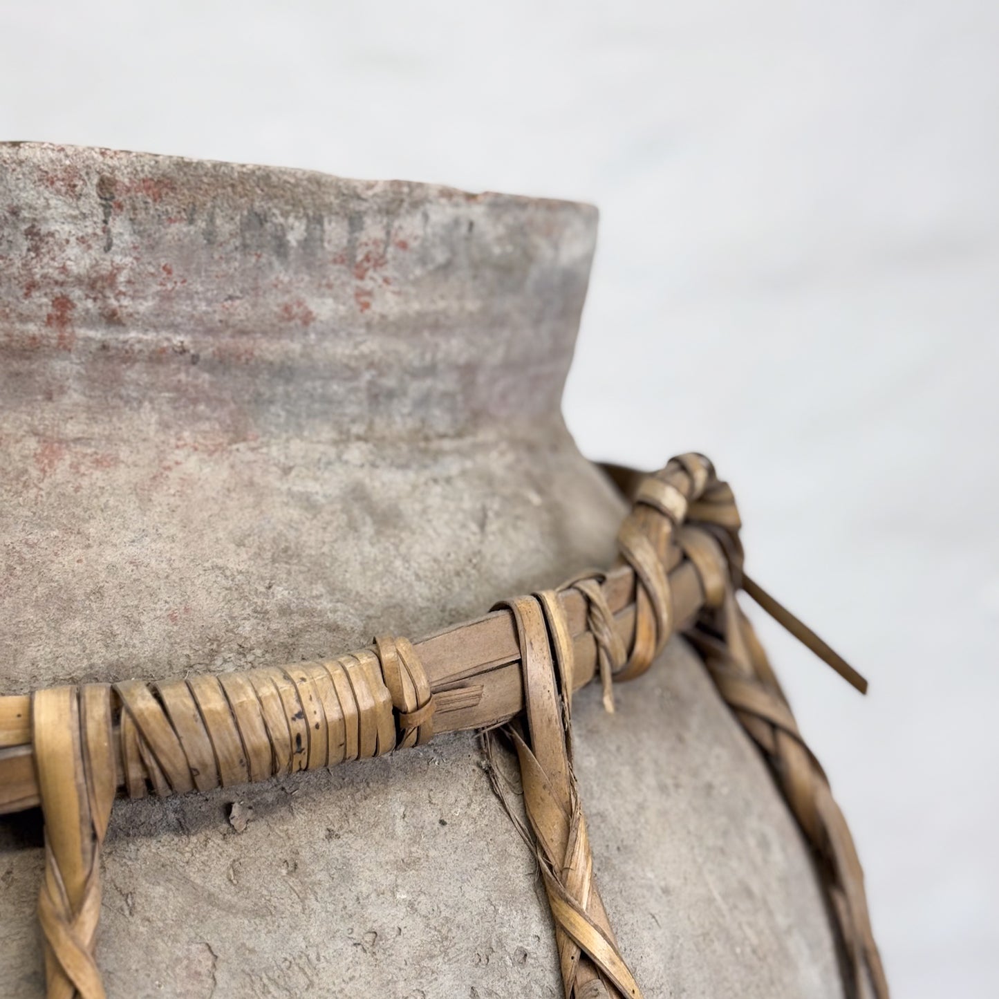 Terracotta Pot with Rattan I