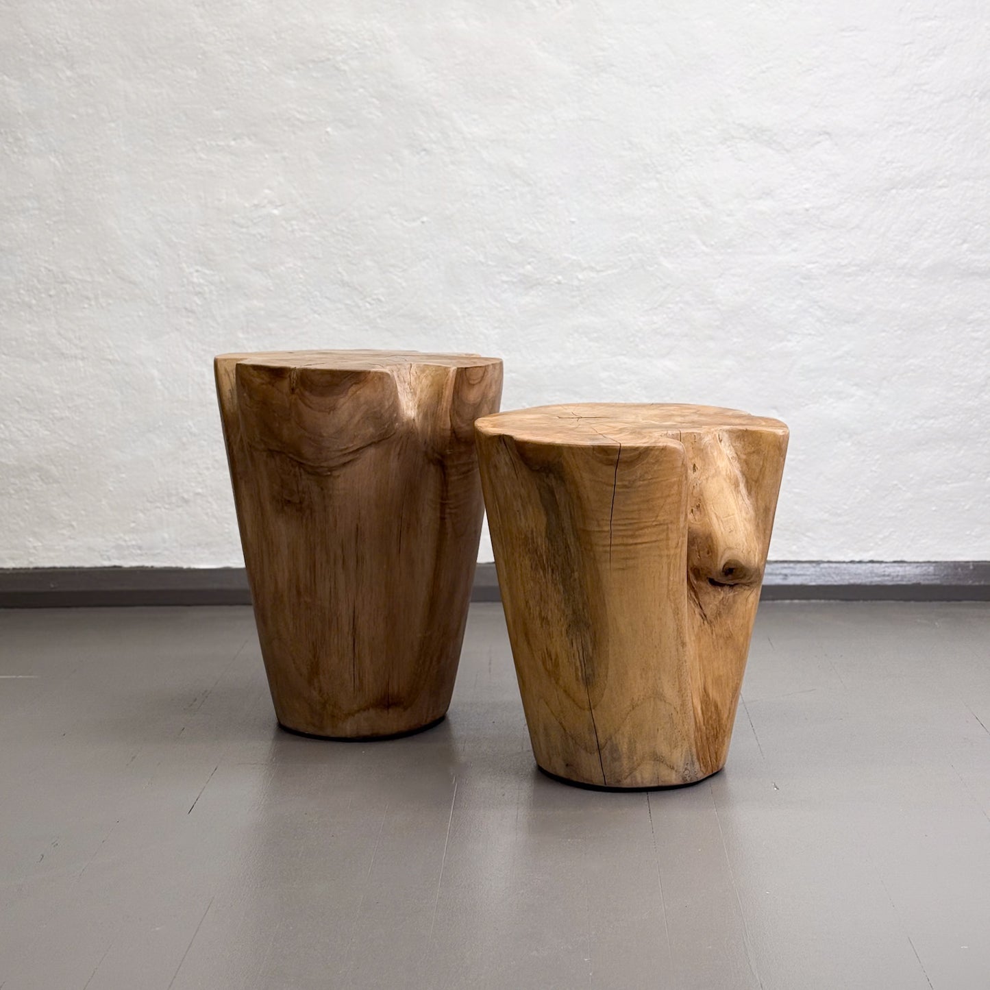 Natural Teak Trunk Stool