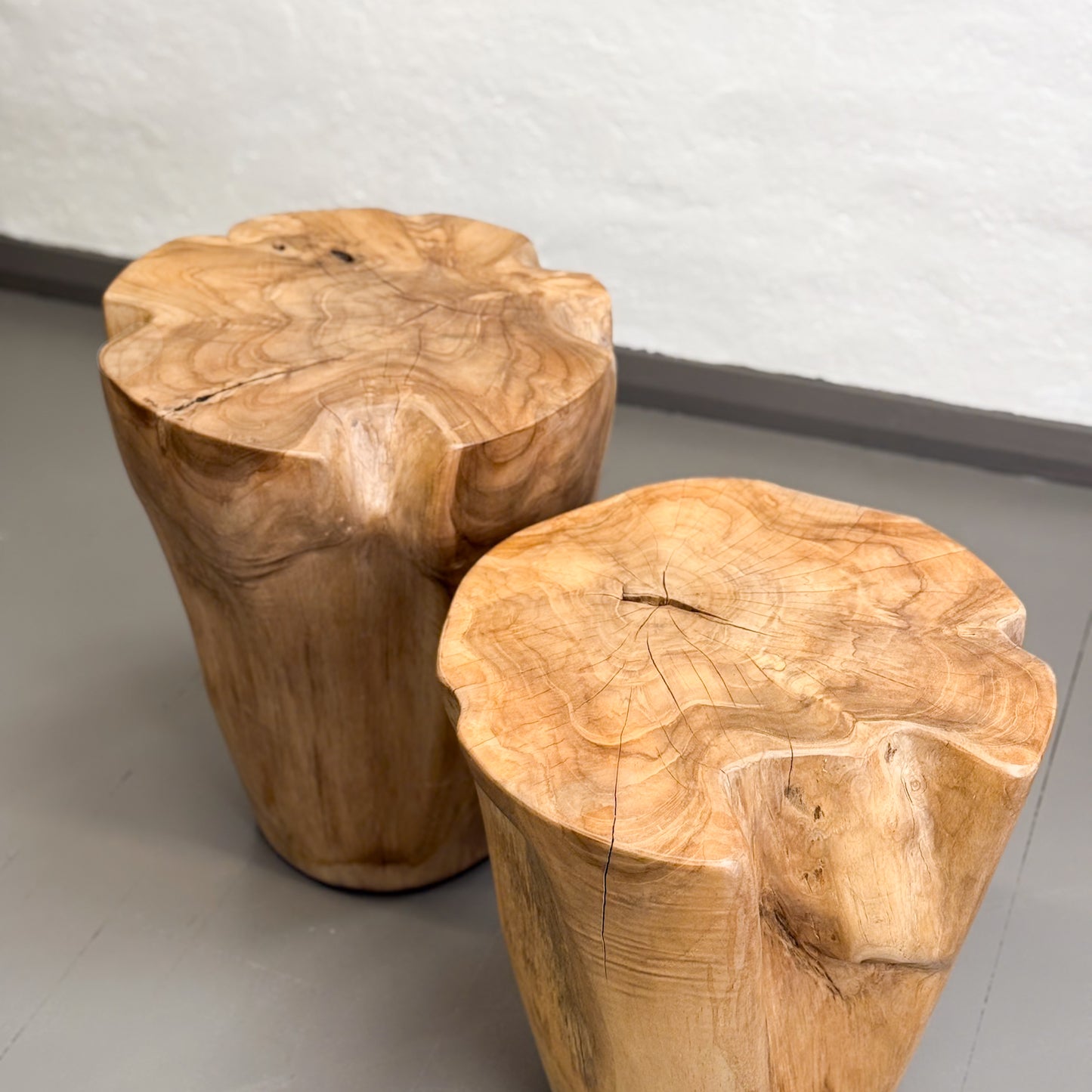 Natural Teak Trunk Stool