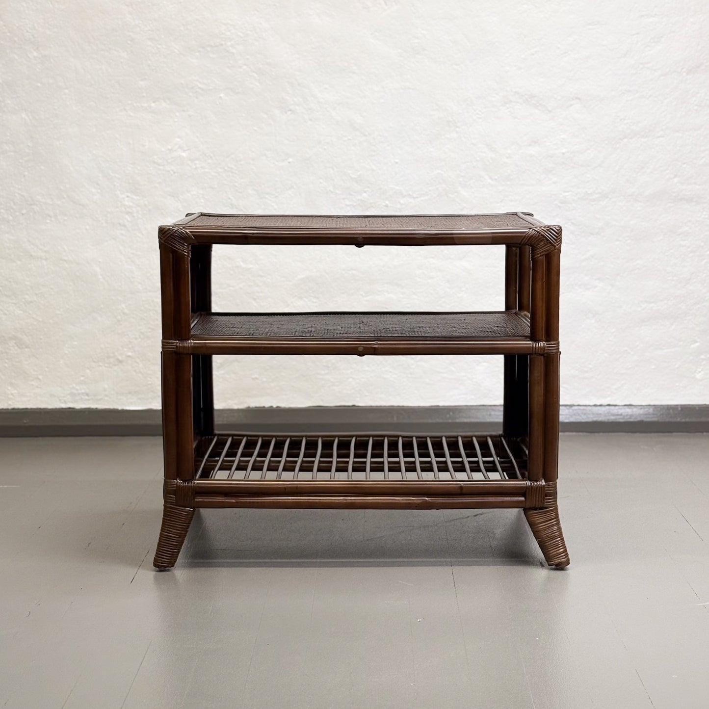 Double Shelf Rattan Side Table