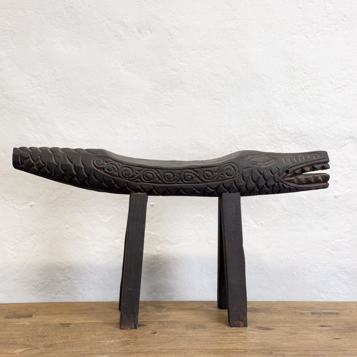 Carved Crocodile Bench