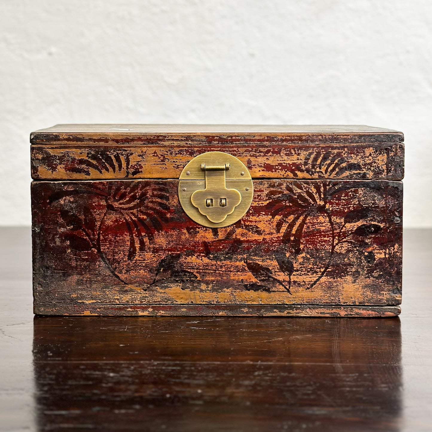 Vintage Hand-Painted Timber Box