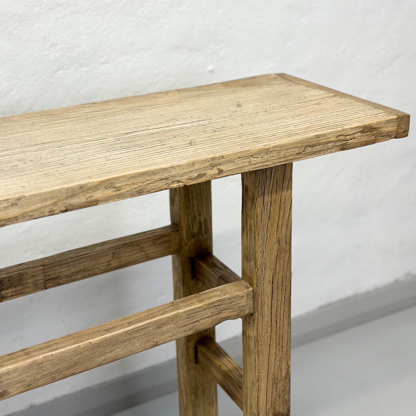 Simple Bleached Elm Console Table