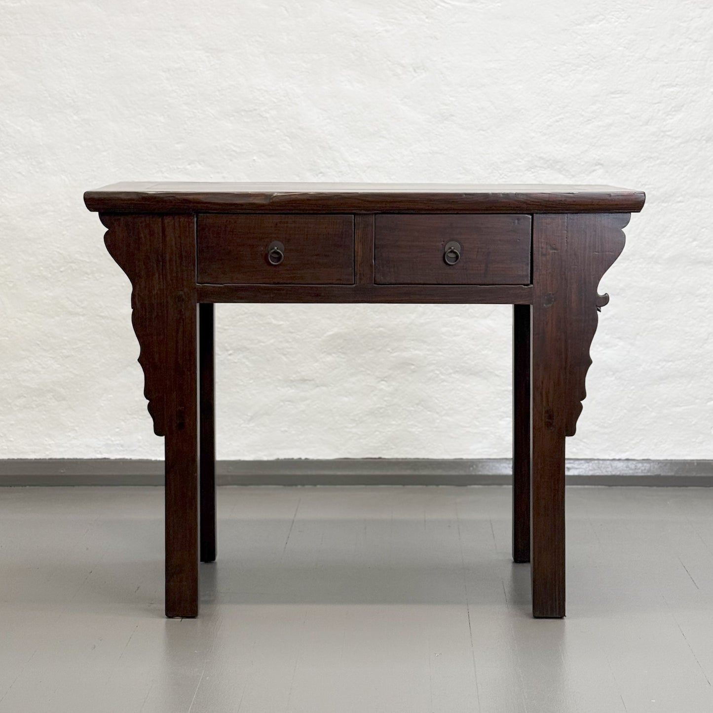 C17822-China-Chinese-Vintage-2-Drawer-Elm-Table-Console-Accent-Table.1