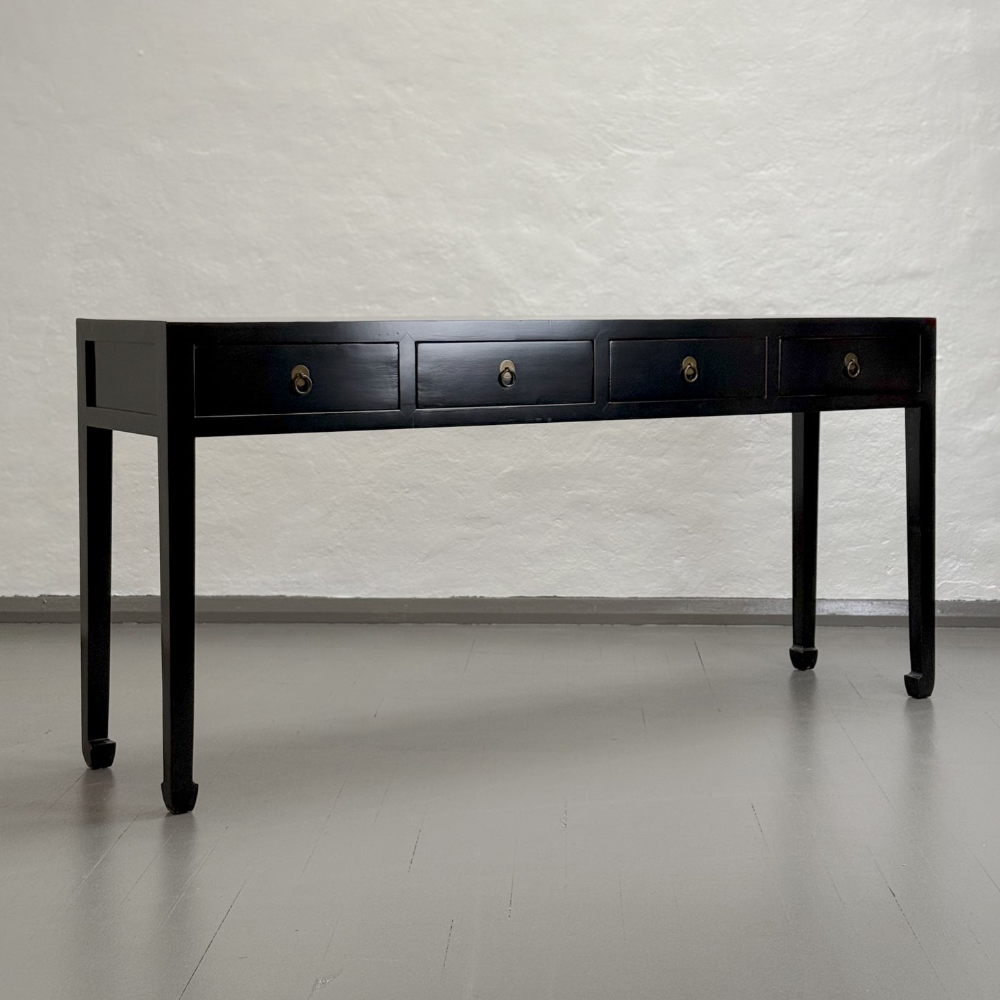 C17823-China-Chinese-4-Drawer-Console-Table-Black-Lacquer.2