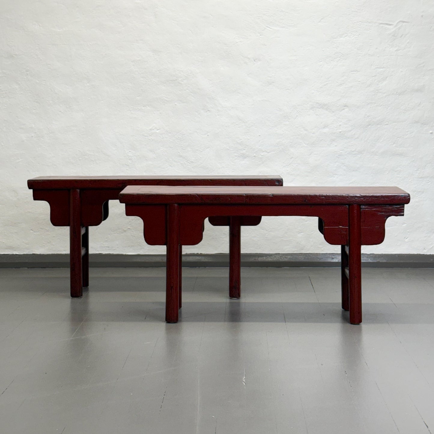 Antique Red Lacquer Bench