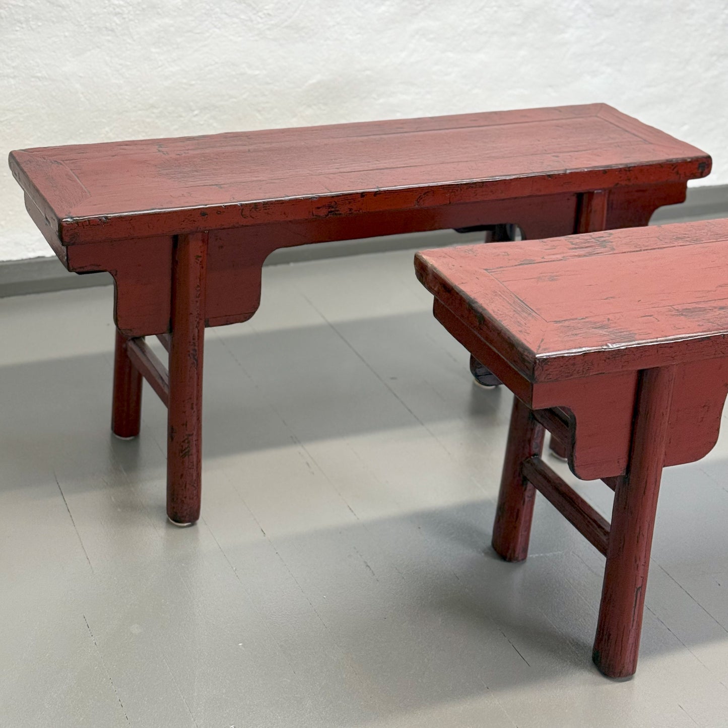 Antique Red Lacquer Bench