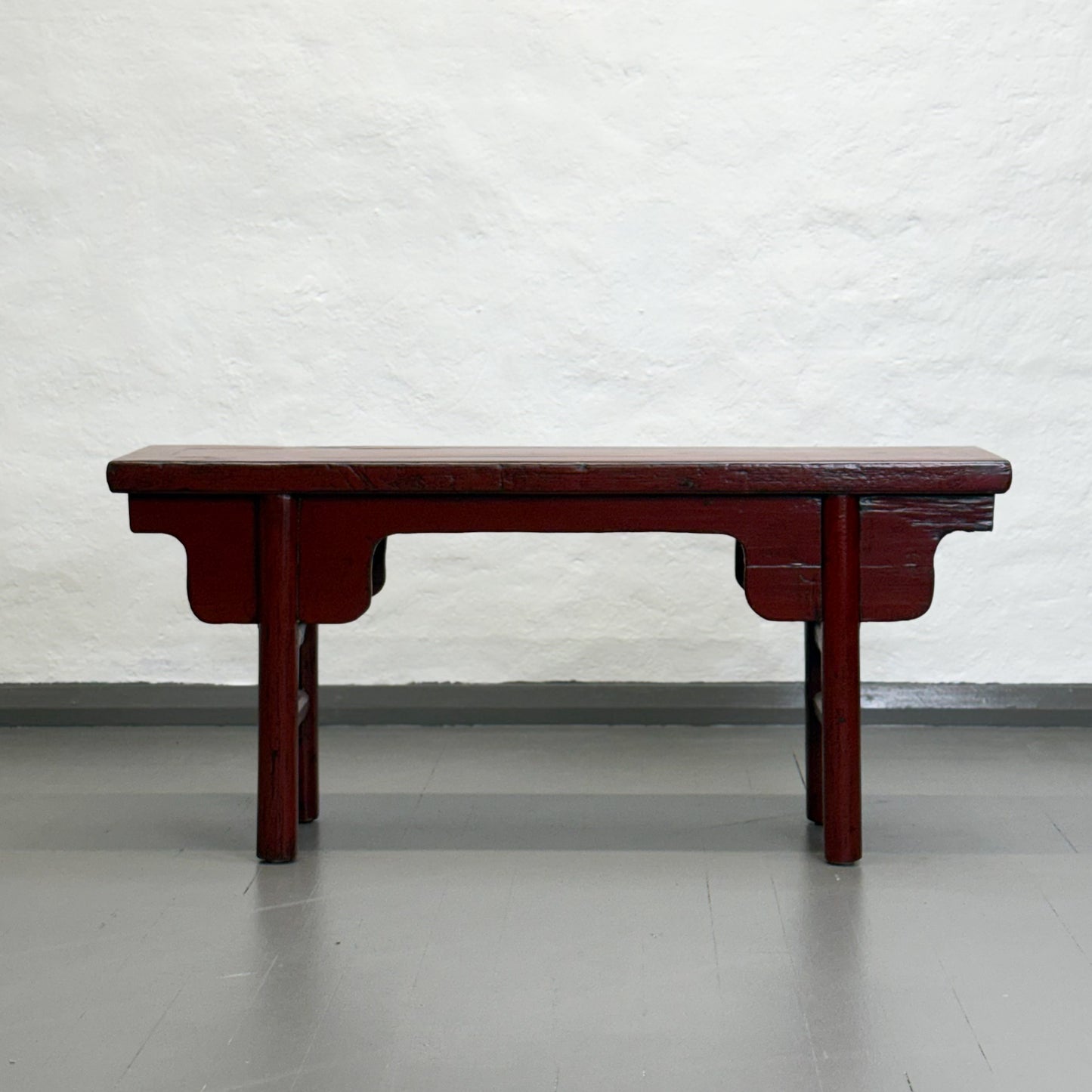 Antique Red Lacquer Bench