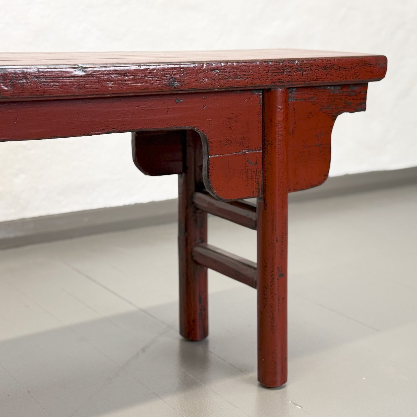 Antique Red Lacquer Bench