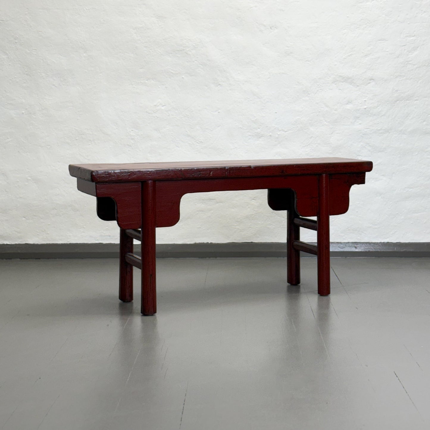 Antique Red Lacquer Bench