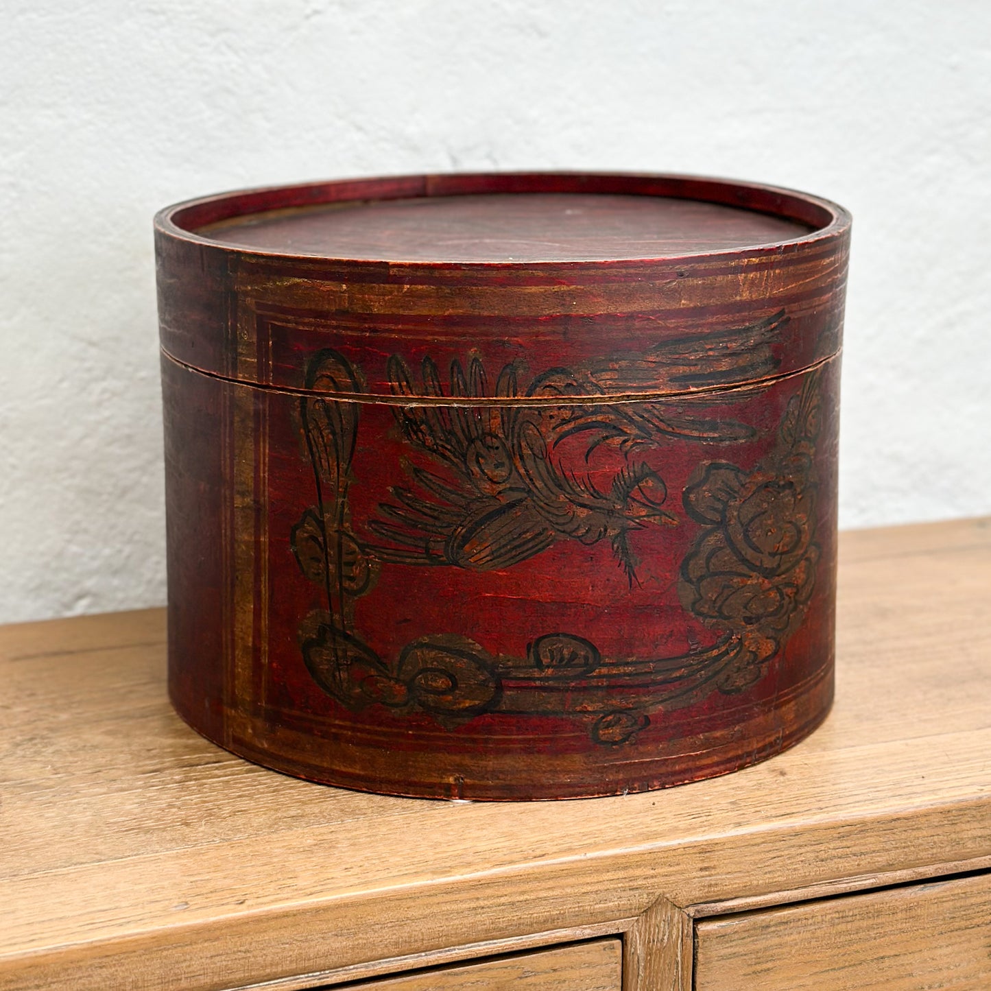 Hand-Painted Vintage Hat Box