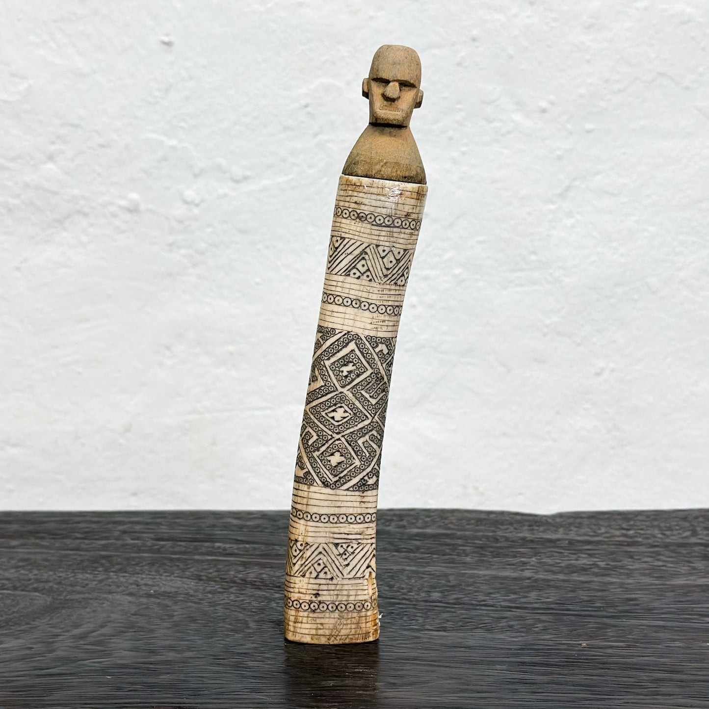 Timor Carved Horn Medicine Container