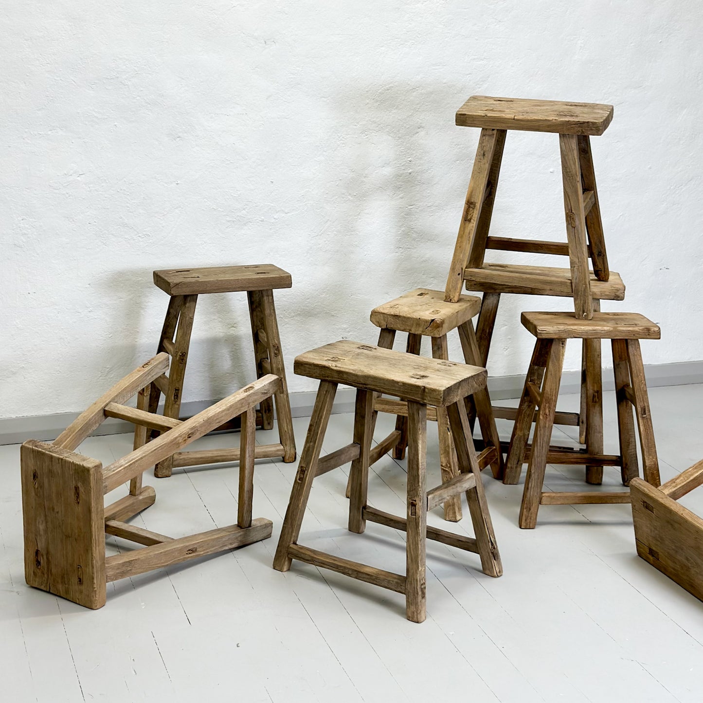 Assorted Elm Workers Stool