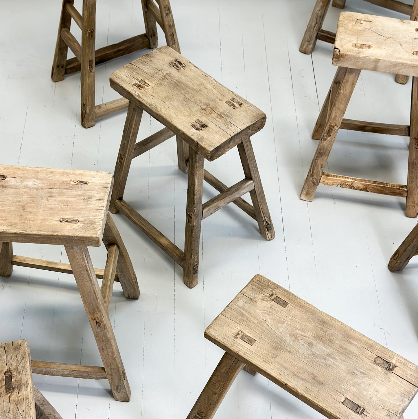 Assorted Elm Workers Stool